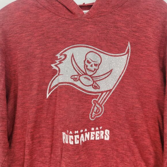 Tampa Bay Buccaneers Hooded Shirt NFL Team‎ Apparel Red Lightweight Mens Medium - Picture 4 of 10